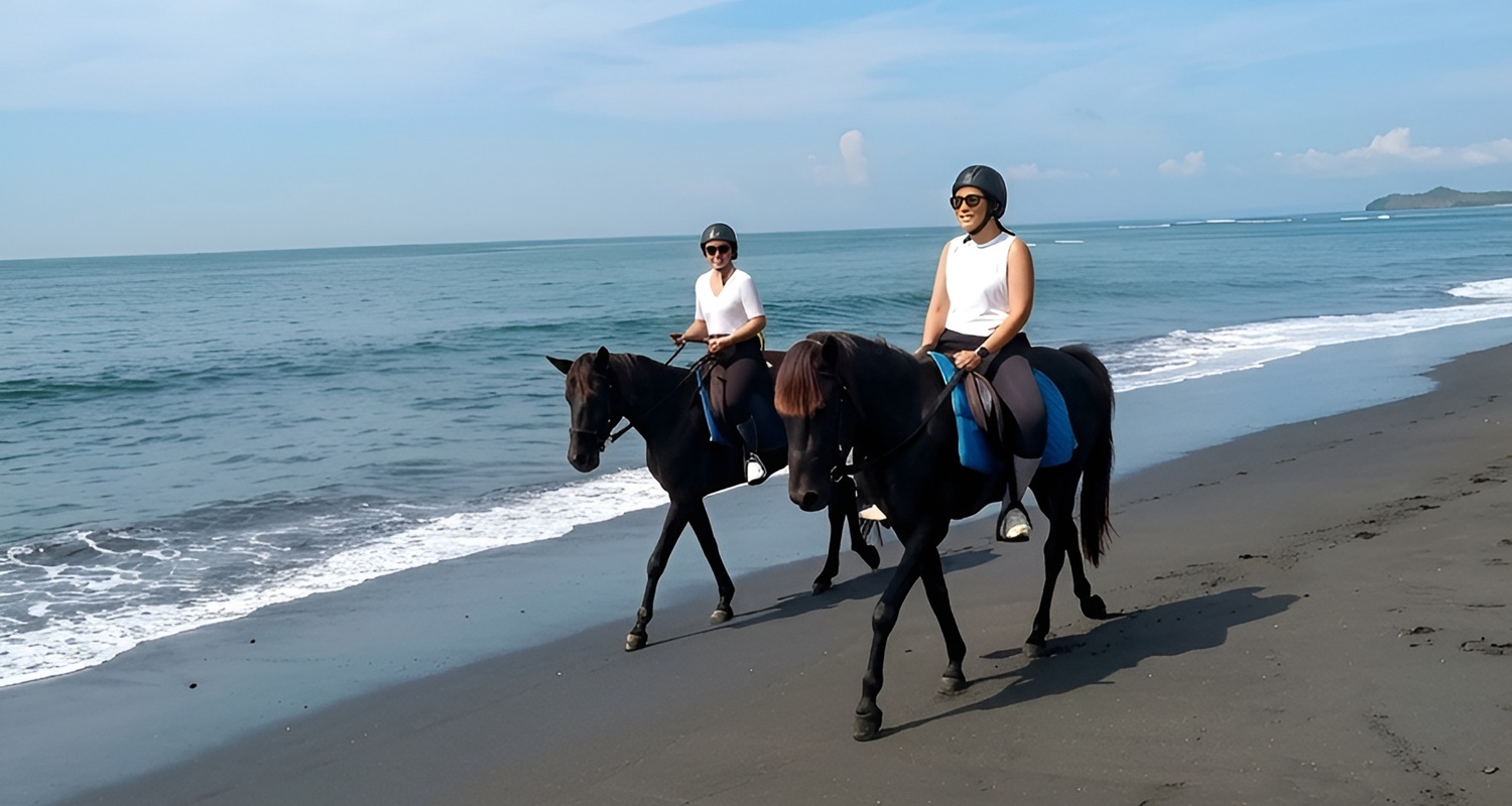 Ride a Horse on a Black Sand Beach with our Bali Horse Riding and Spa Tour Package