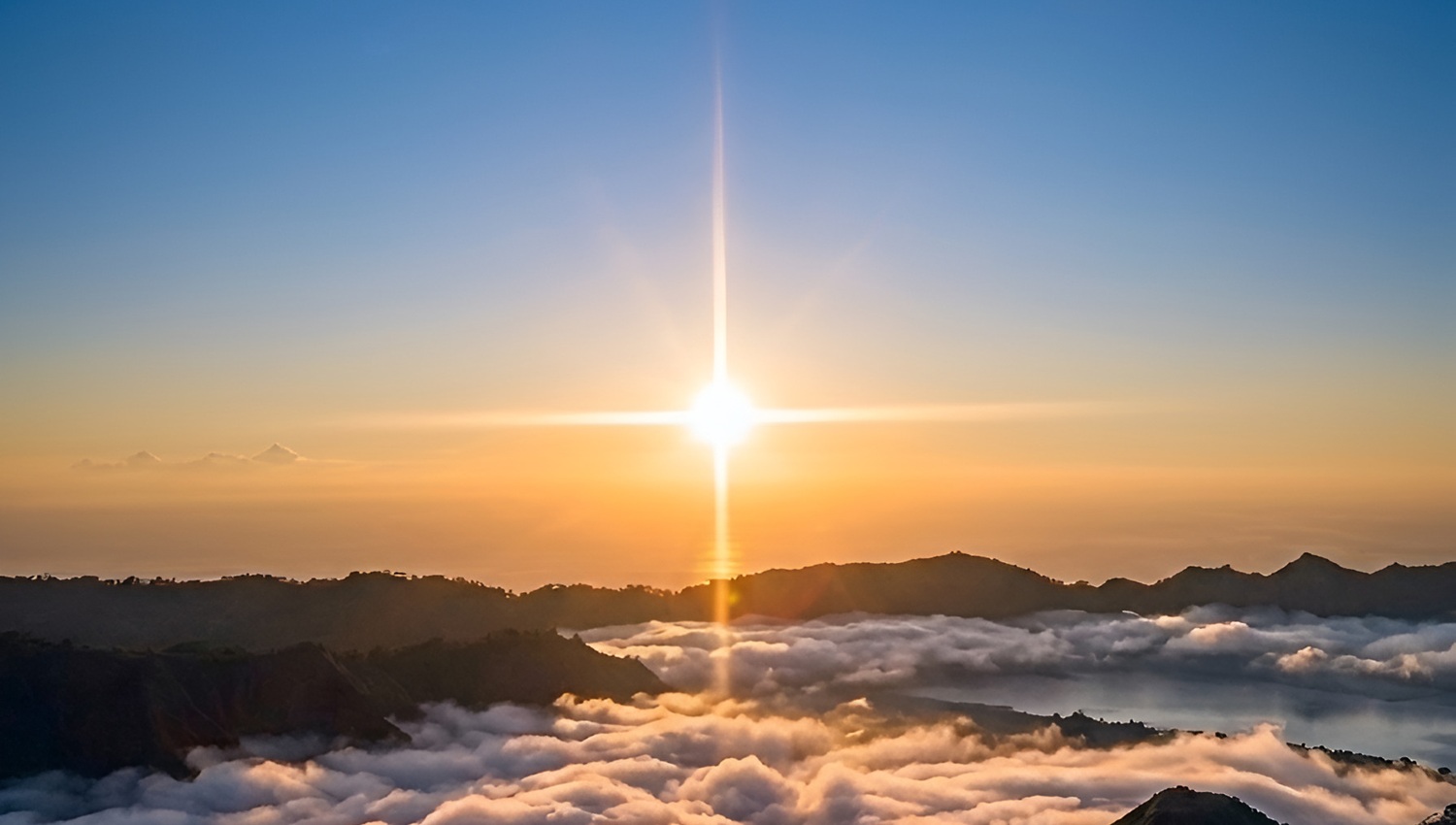 Spectacular sunrise at Mt. Batur Peak during Bali Trekking and ATV Ride Tour Packages